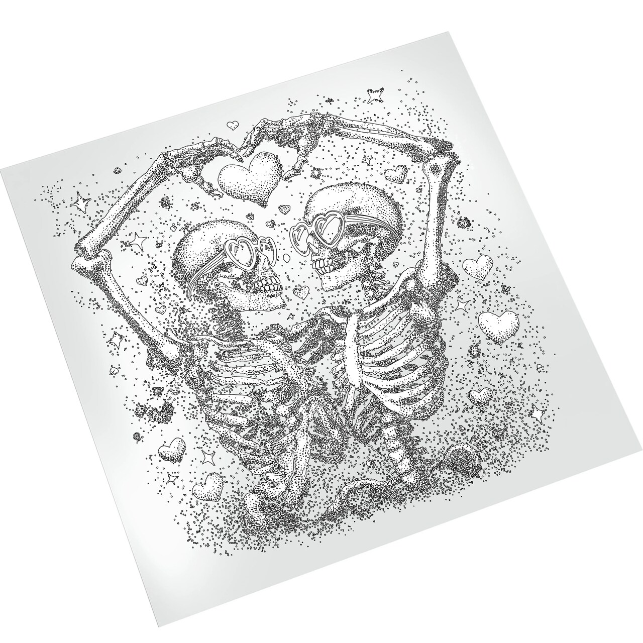 Valentine DTF Transfer - Tattoo Loving Skeletons Ready To Press